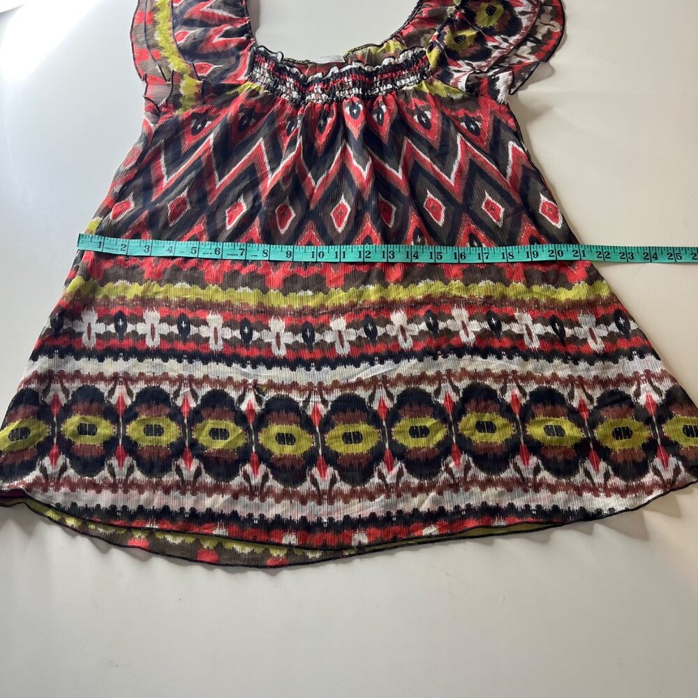 Have a Multicolor Chevron Ruffle Top Size L - Picture 7 of 8
